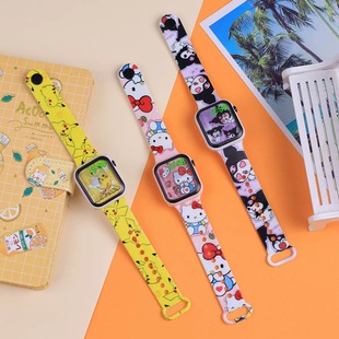 便宜库洛米电子手表耐用按键方块时尚卡通可爱学生手表只看时间