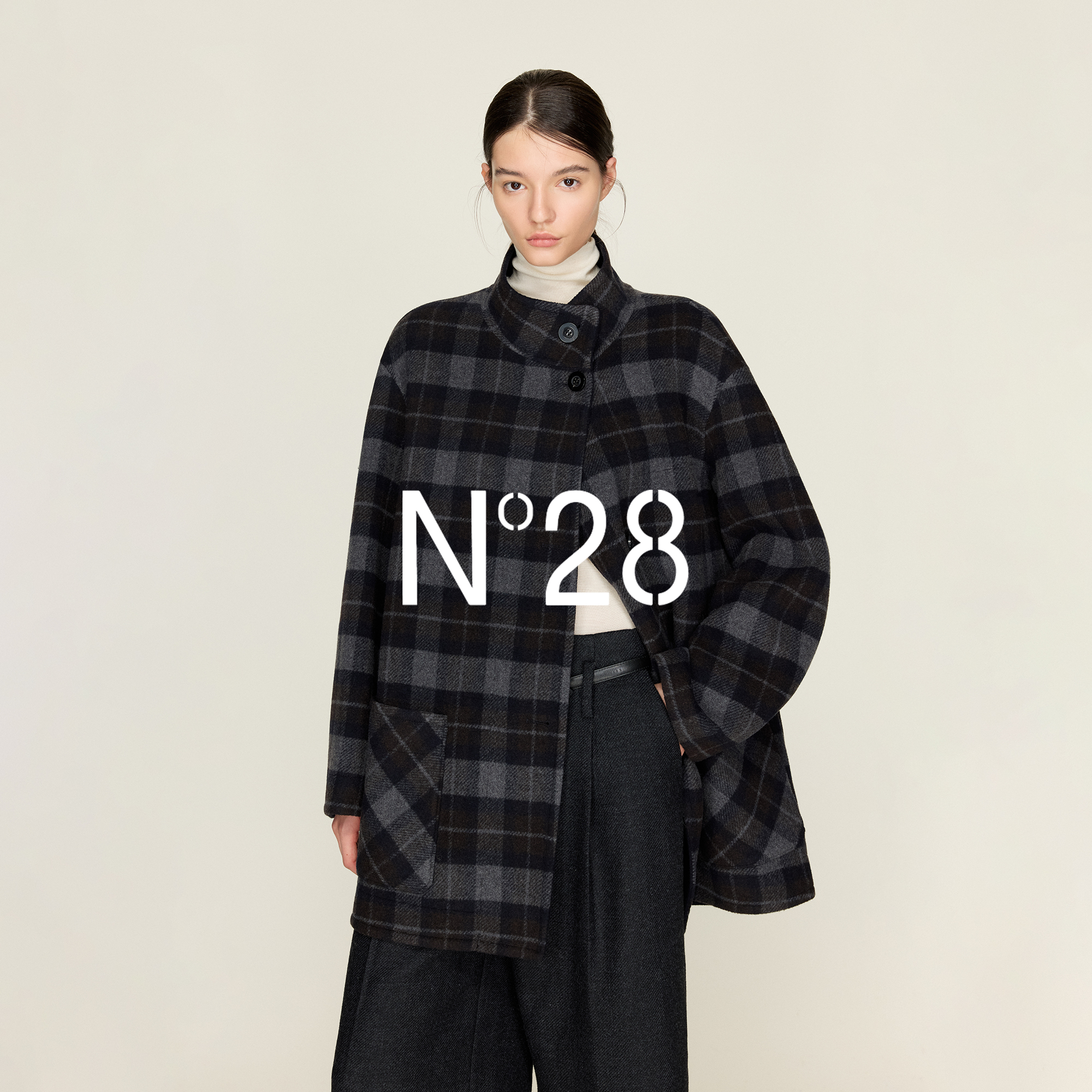 宽松显瘦中长款呢子大衣