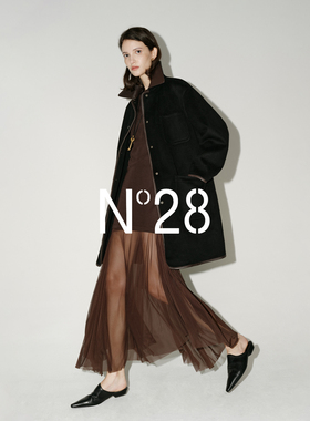 N°28山羊绒毛呢大衣女秋冬季2025新款高级感皮质翻领毛呢子外套