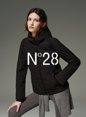 N°28白色连帽90%鹅绒服女短款修身小个子秋冬季保暖轻薄羽绒外套