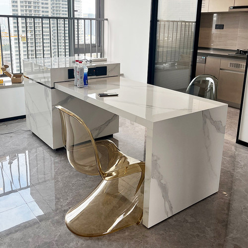 2025高定岩板中岛台餐台一体定制