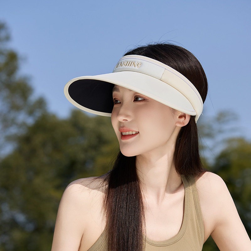 夏季运动款女士帽沙滩游玩百搭排球帽防直晒可调节卡扣空顶帽现货