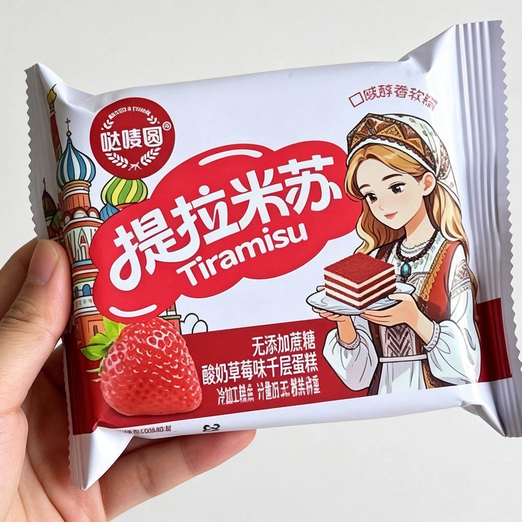 哒唛圆俄罗斯风味无糖提拉米苏奶油小蛋糕全麦香芋味营