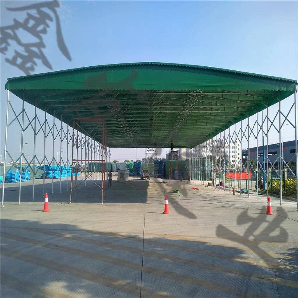 推拉雨棚活动伸缩厂房雨篷户外排挡汽车遮阳大型仓库帐篷移动雨篷