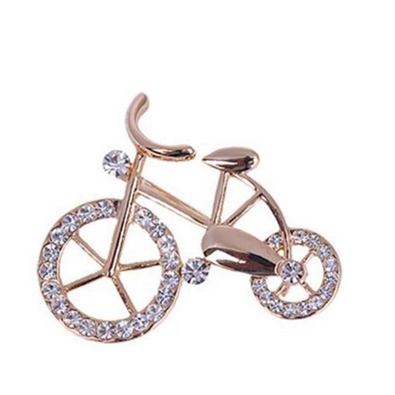 韩国东大门爆款可爱胸针 水晶复古自行车单车胸花时尚个性水钻