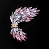 精致天使之翼胸针女轻奢水晶麦穗胸花气质奢华别针优雅西装 配饰品