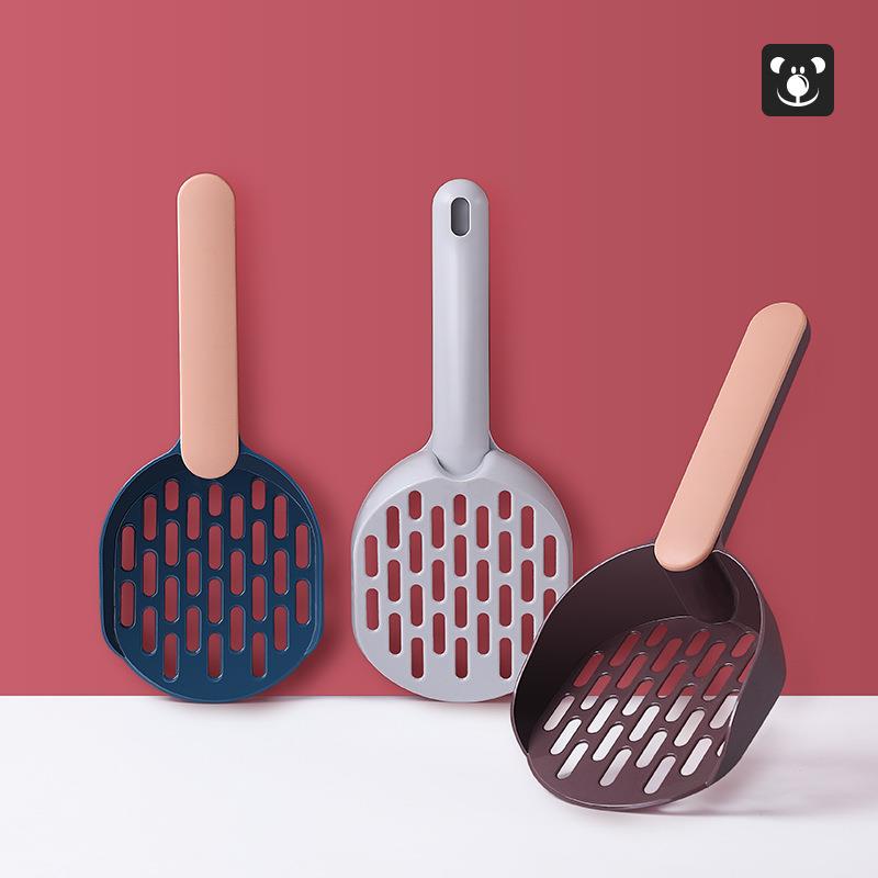 厂家现货跨境新款猫砂铲时尚撞色瞬间过滤猫铲拾便袋分配器铲子