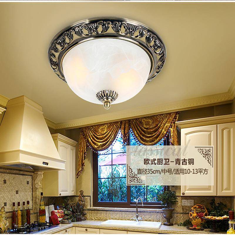 浪漫欧式吸顶灯卧室灯圆形温馨阳台玄关灯LED房间灯过道吸顶灯