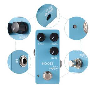 ZORY Z-07 BOOST 吉他效果踏板 BASS/TREBLE/GAIN 2 频段 EQ控制