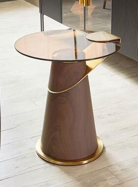 设计岩板家用极茶几代简约茶桌客厅SHH角几师沙发边意式简现轻奢