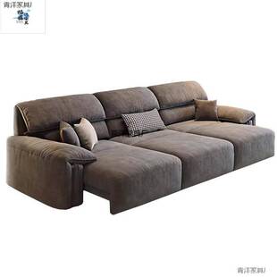 猫抓布电动多功能沙发客厅大象耳朵意式可伸缩调节两用布艺沙发床