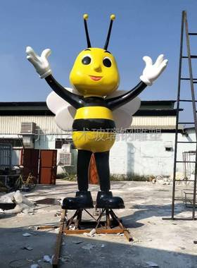网卡通蜜蜂饰玻璃钢雕动物塑户外商场园林景观小品园红FID区装品