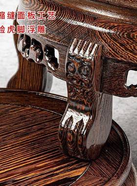 鸡翅木摆座件底实木圆形花盆花瓶奇石头盆景OOT古董玩文摆件底托