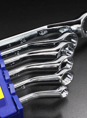 镜厂家322108长城精工公制全抛双双头面梅花扳手组套汽修机修面工