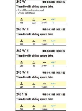 [含税]USAG乌沙克滑动T柄12401/43/8/23BWR/41N