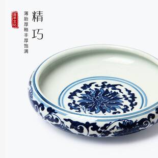 学生文房四宝套装景德镇笔洗陶瓷大号仿古青瓷水碟墨碟笔舔搁笔砚