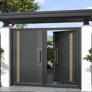 铝艺大门门楼别墅庭院双开门家用进户门铝合金自建房院大门