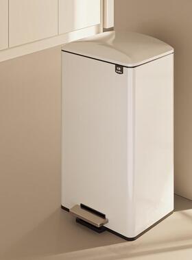 垃圾桶HOQ客厅奢厨房静轻有脚踏盖音