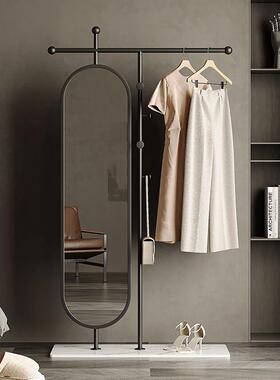 落地衣网帽架卧室店家用带衣镜可旋转全身镜酒子轻奢红挂衣100107
