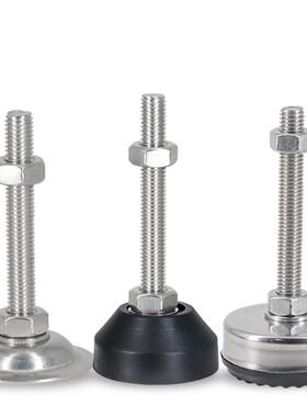 304不锈钢脚杯固定尼龙脚垫带胶平底可调节支撑脚 M6M8M10M12-MM&