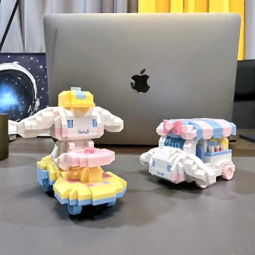 潮乐创微小颗粒玩具拼插装塑料玉贵狗狗积木可爱摆件精品潮玩礼物