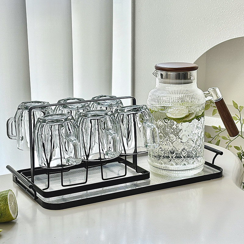 轻奢玻璃冷水壶家用耐高温带把手水具杯子套装凉水壶泡茶壶大容量,餐饮具,冷水壶,淘宝优惠券,粉丝福利购,淘宝优惠卷