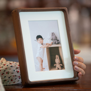实木相框摆台照片定制diy情侣宝宝艺术写真打印6寸A4高级画框空框