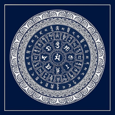 唐卡曼荼罗描金坛城心经咒轮涂色diy手J绘线稿 礼物曼陀罗画稿定