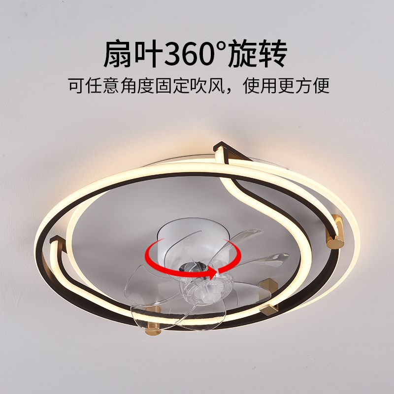 吸顶风扇灯客厅双风扇卧室餐厅摇头一体带电风扇灯LEXD变频六档风