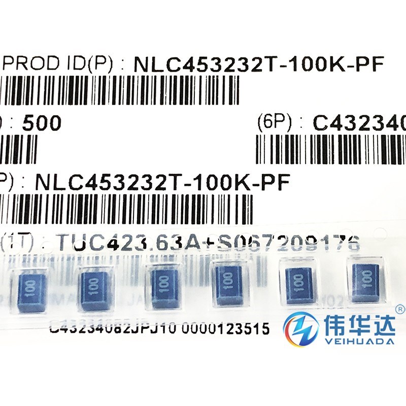 NLC453232T-100K-PF 贴片绕x线电感1812 10UH 10% 550MA 铁氧体