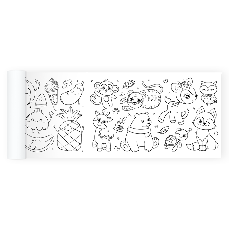 儿童涂色画画长卷公主涂鸦填色纸幼儿园2岁宝宝画布3岁4女孩5玩具