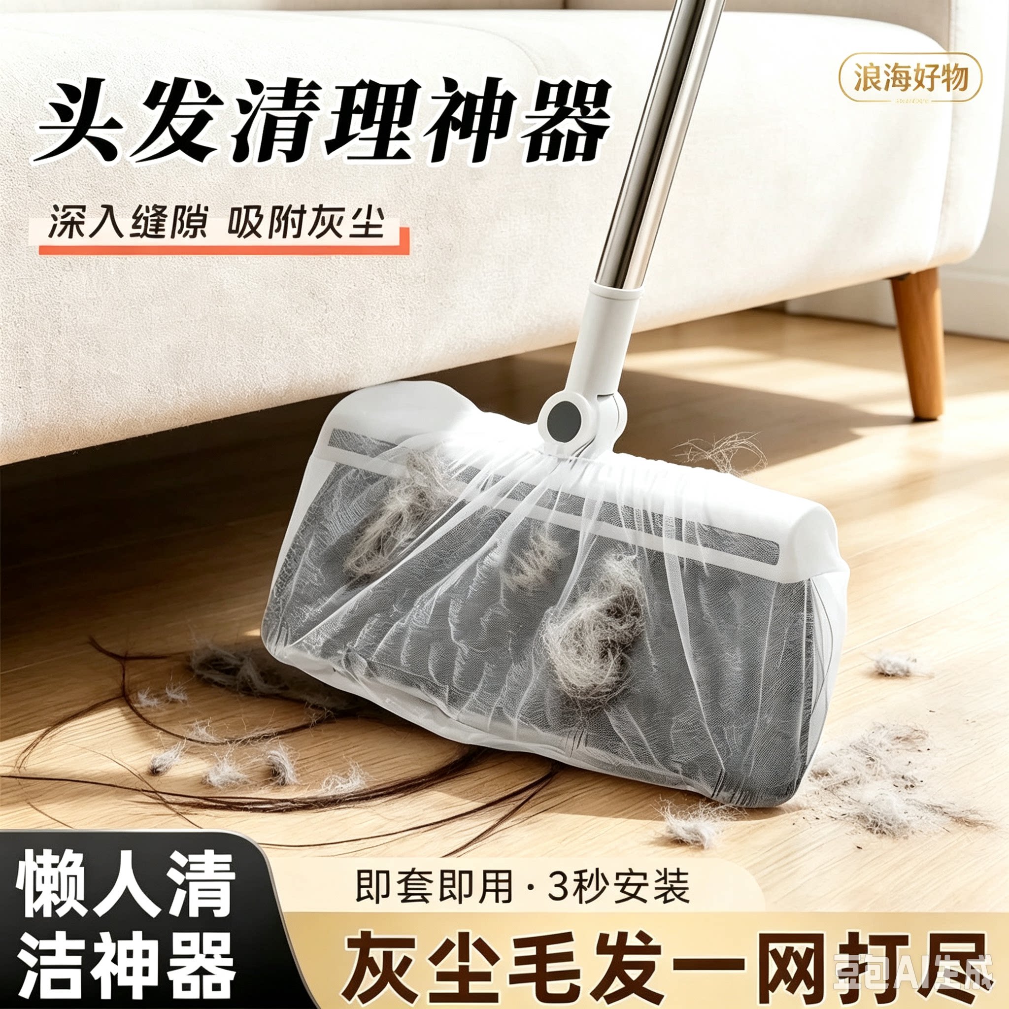【到手100个】一次性扫把除尘套地面毛发吸附缝隙灰尘打扫工具HQ