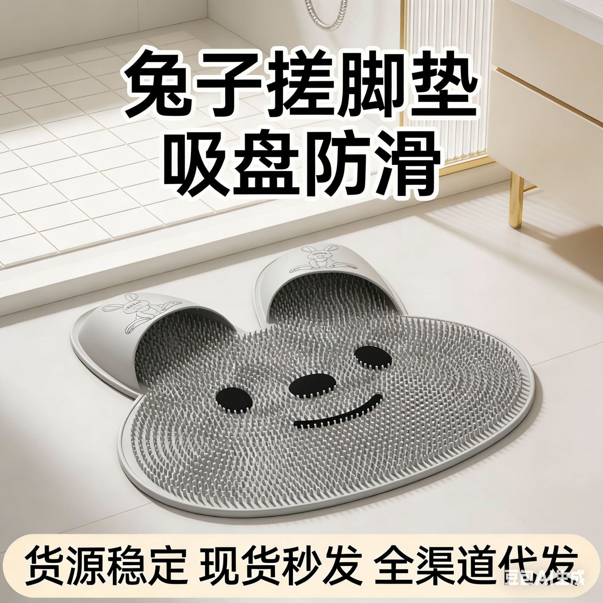 【下单立减50】新款硅胶洗脚去死皮淋浴房垫按摩脚垫浴室防滑WL2
