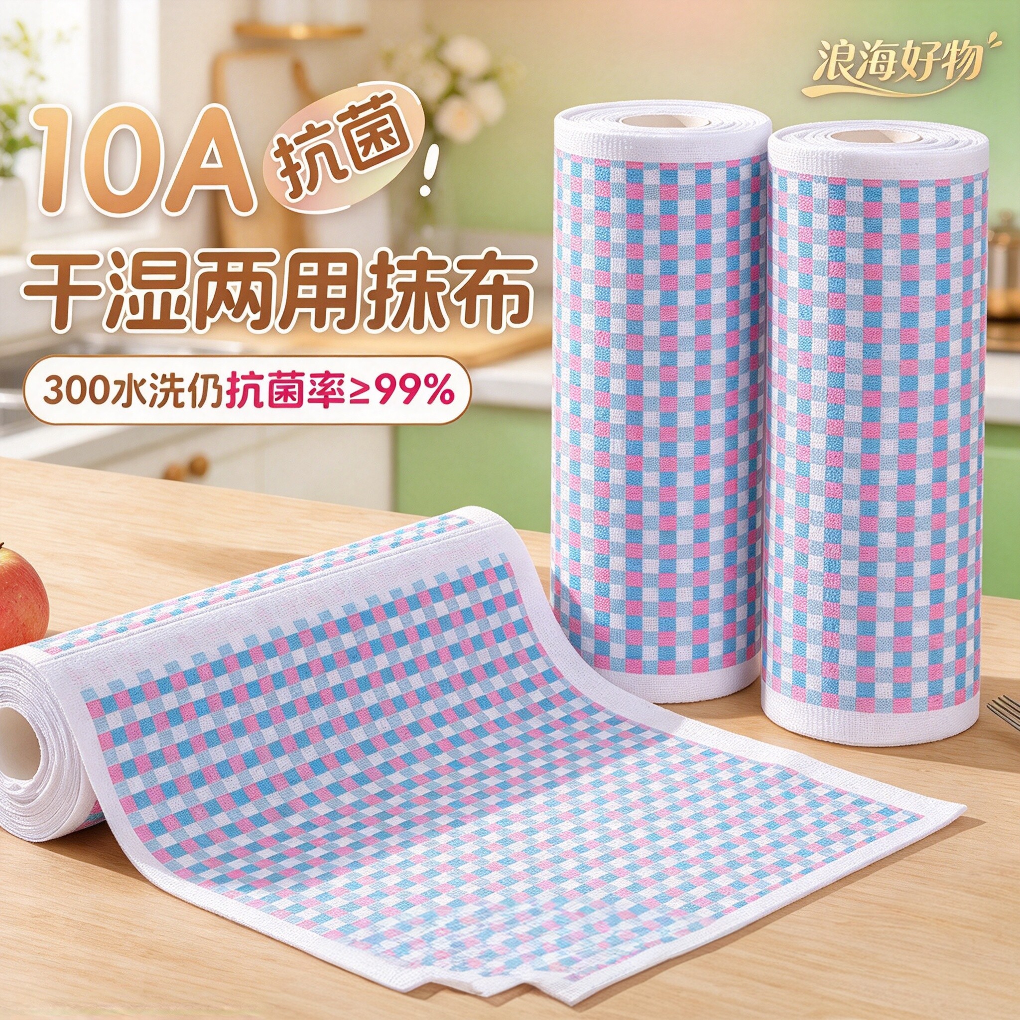印花10A抗菌手撕周抛抹布厨房专用吸水加大加厚干湿两用清洁布RR