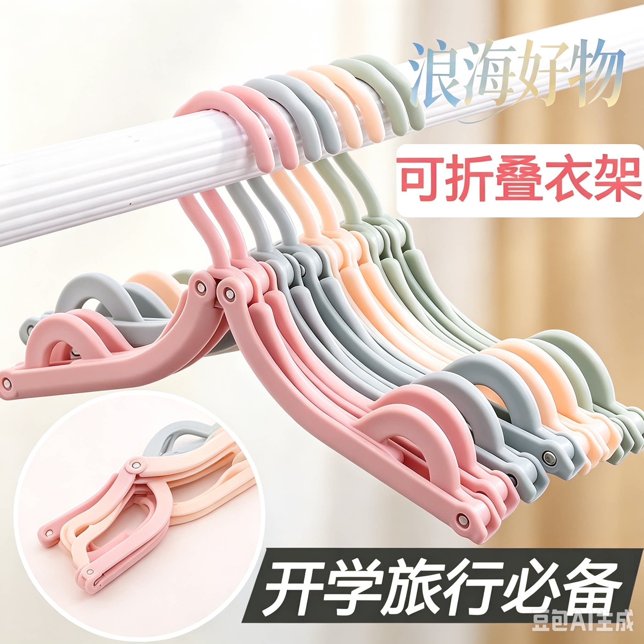 折叠衣架旅行户外出差便携家用学生宿舍晾晒可折叠内衣袜子衣架RR