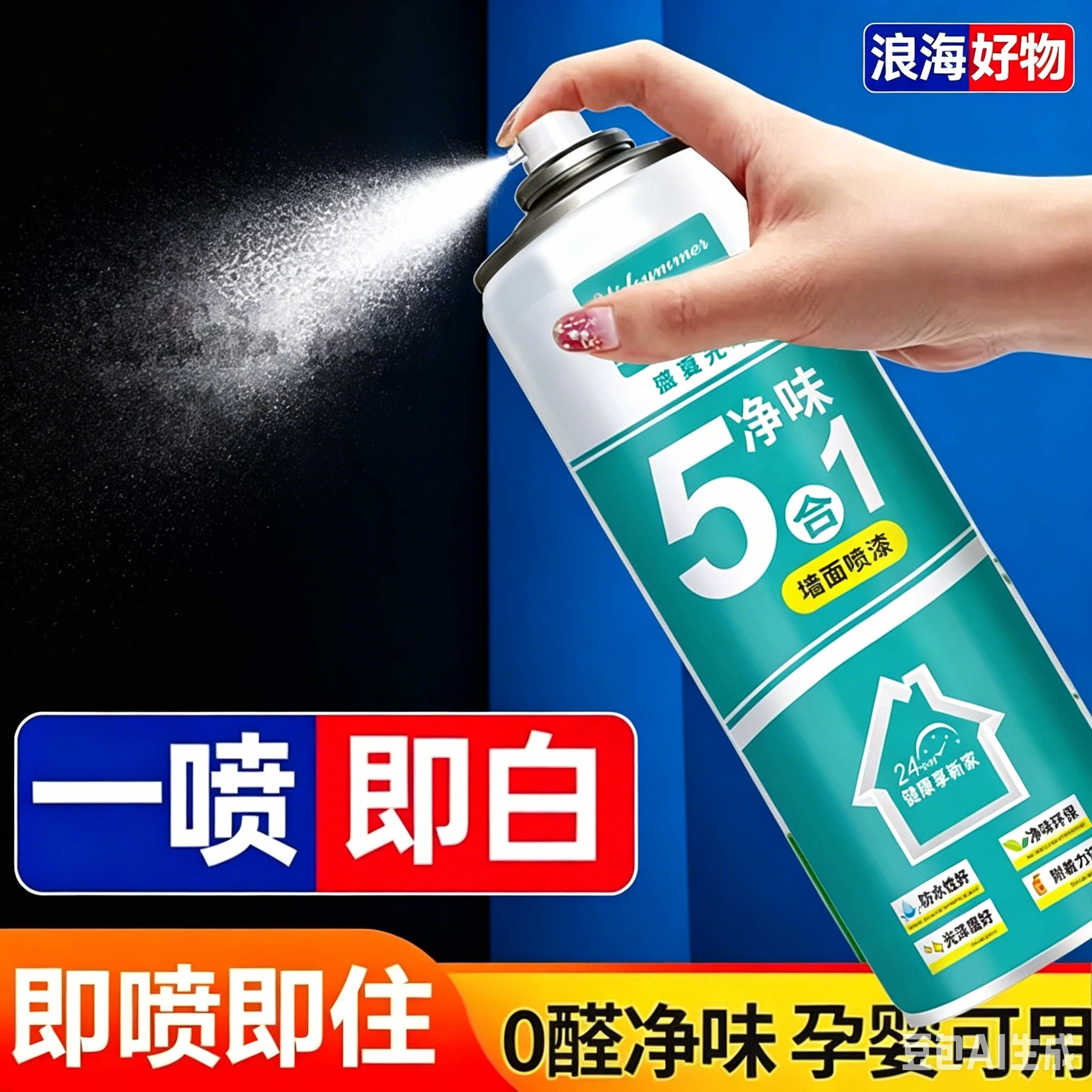 【拍一发五】墙面自喷漆翻新遮盖发霉发黄去污净味家用墙面修复HQ