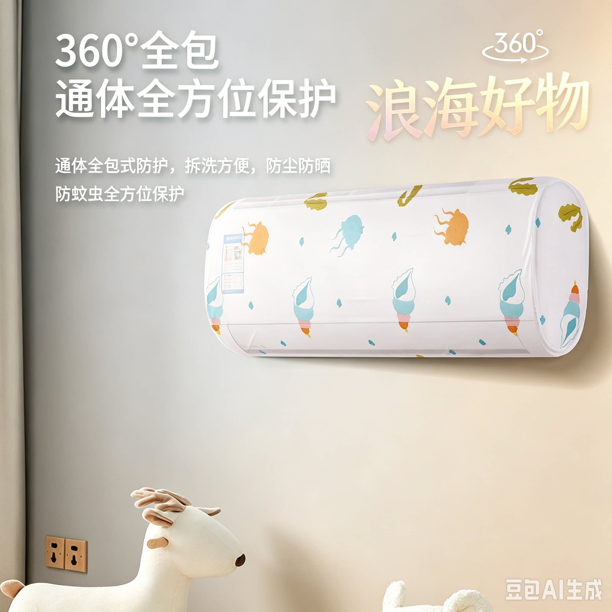 【立减50】空调罩挂机空调防尘罩开机不取全包防直吹挂式空调罩HQ