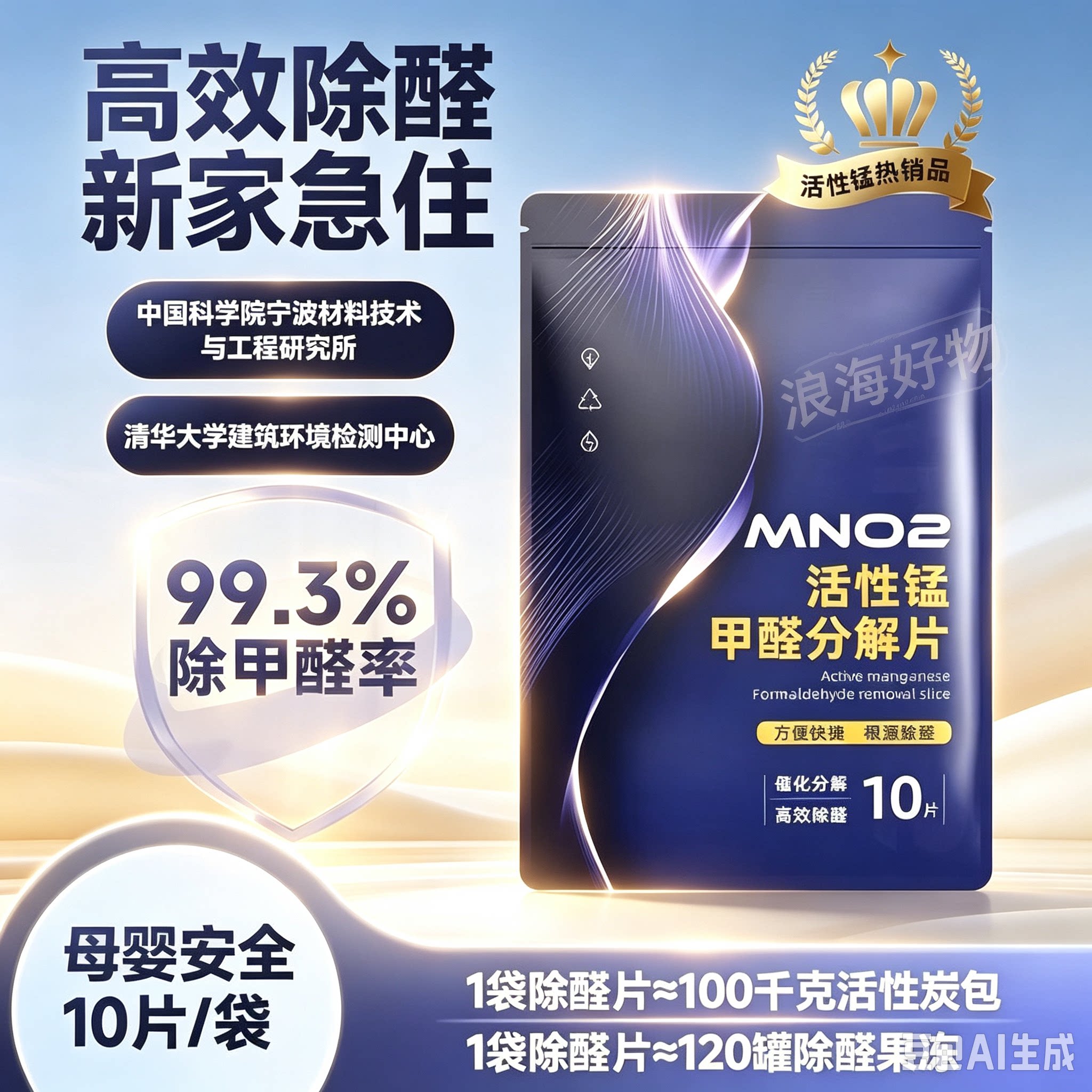 活性锰甲醛分解片便捷吸异味装修家用新房新车衣柜除甲醛片RR2