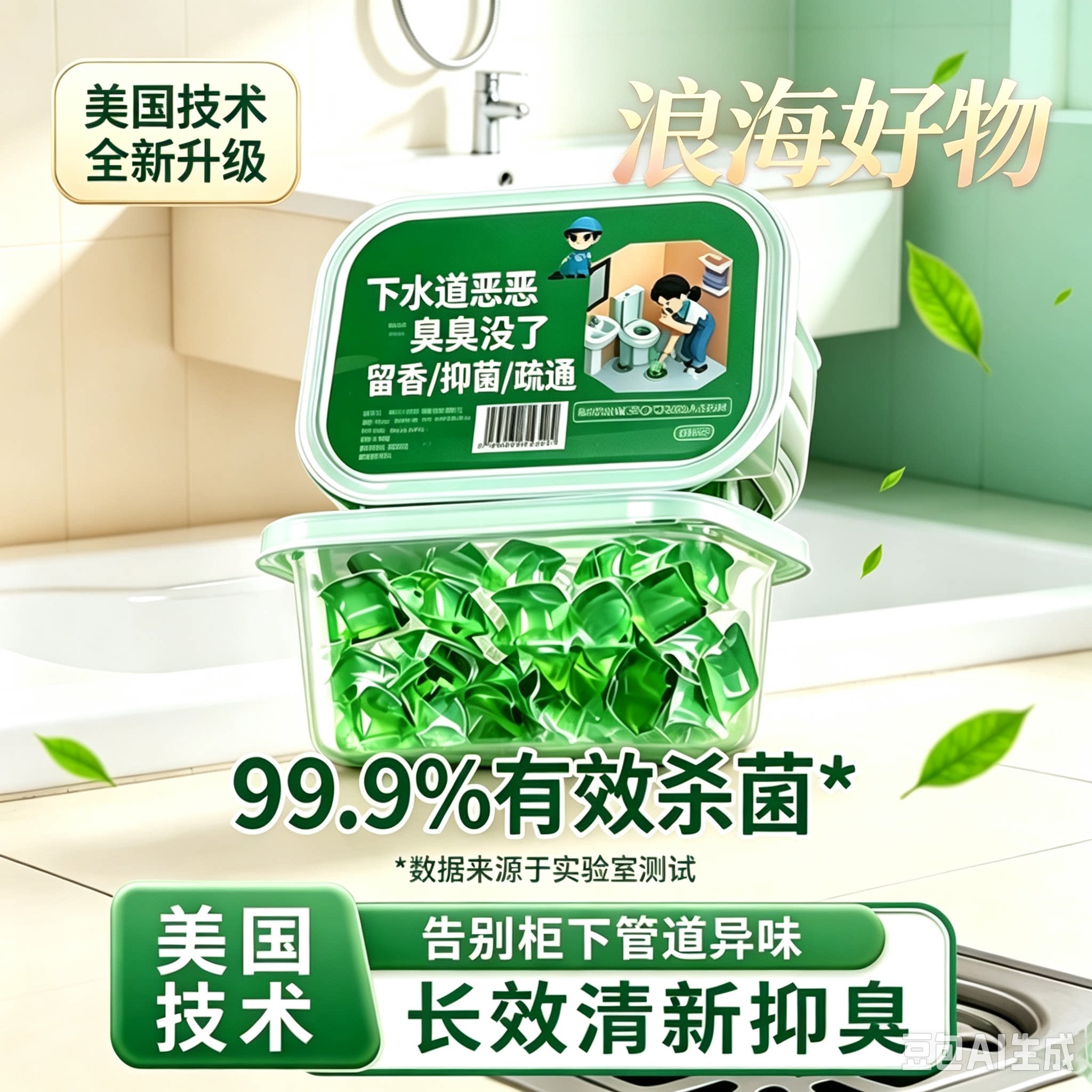 【下单立减50】防返臭神器卫生间疏通厨房下水管反味地漏除臭RR5