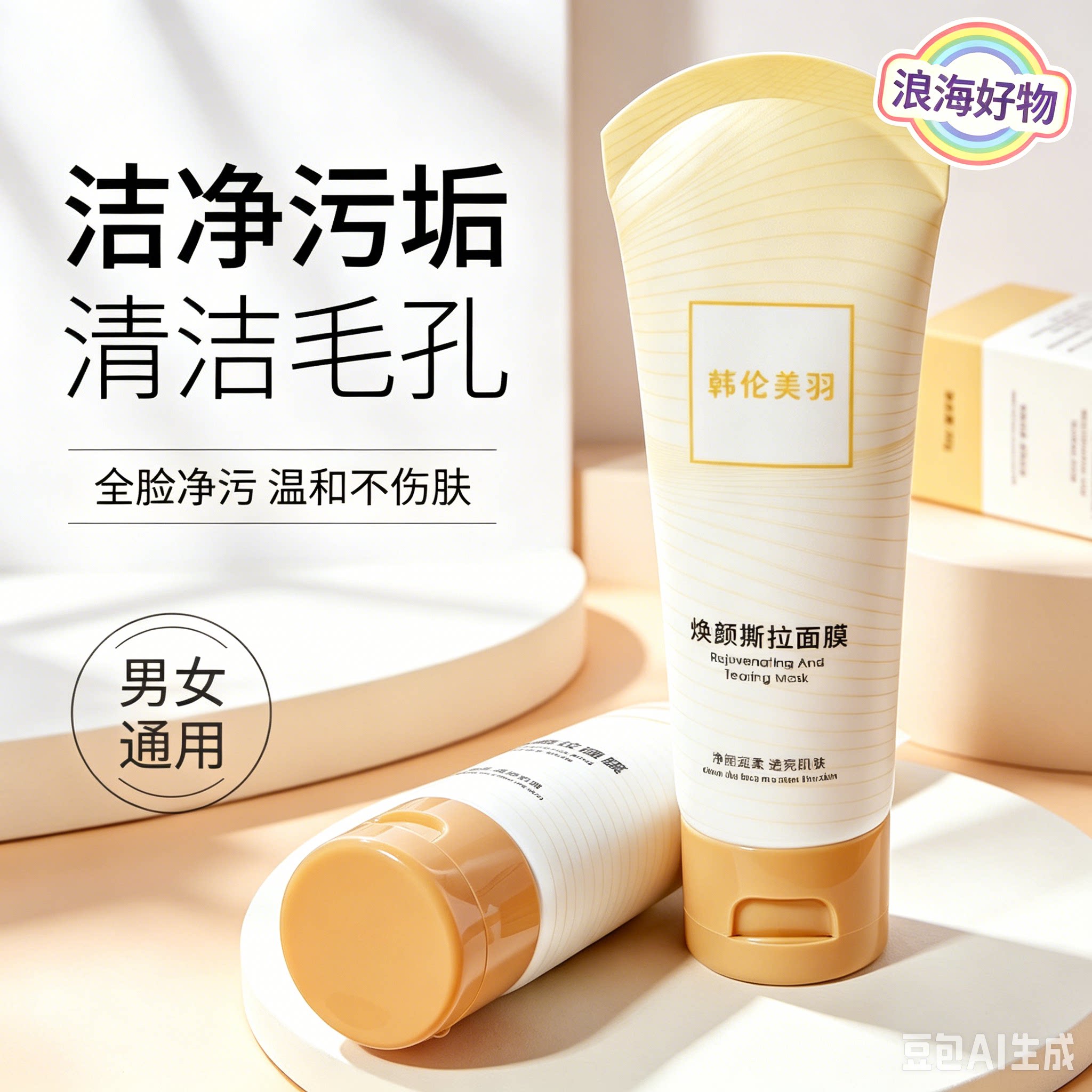 【下单立减50】焕颜撕拉去黑头鼻膜温和清洁粉刺涂抹清洁泥膜HQ2