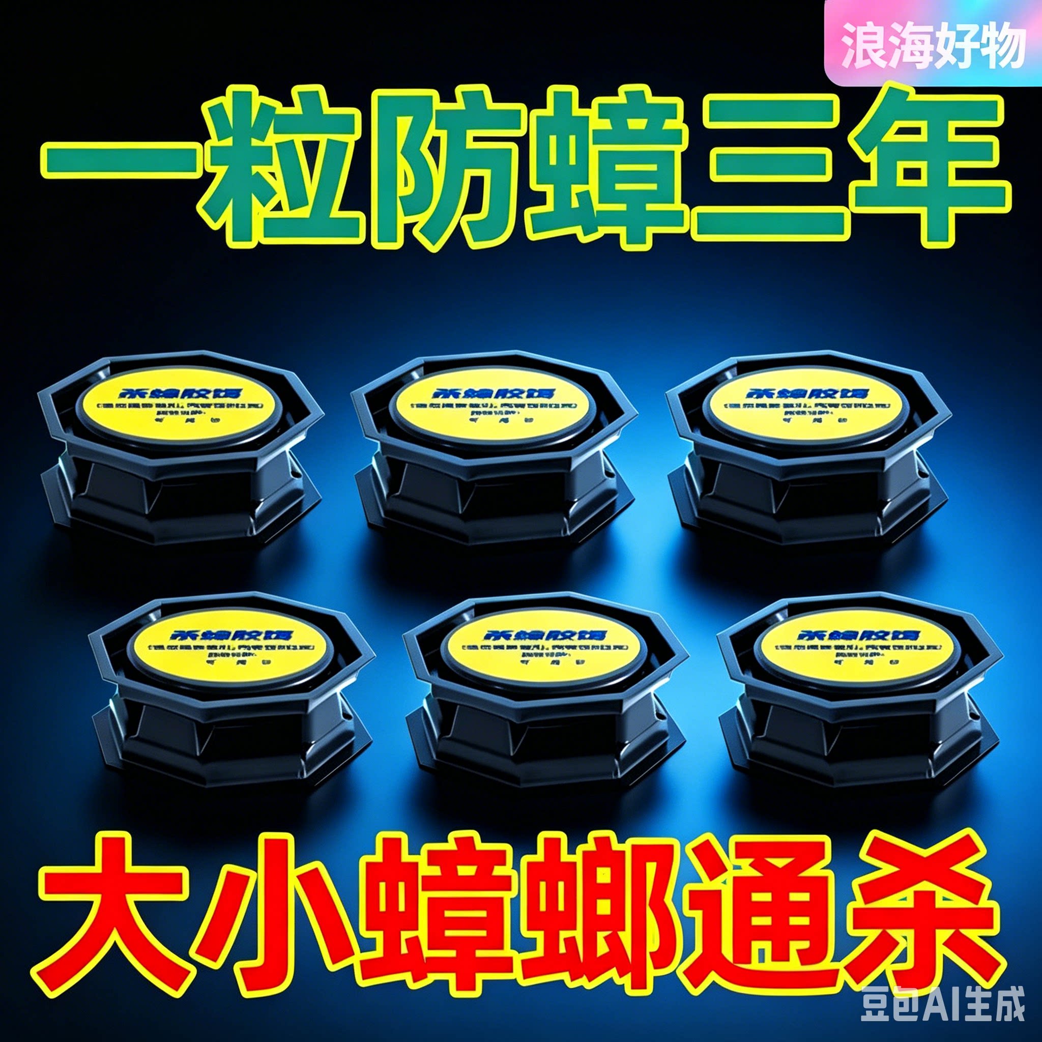 新款蟑螂药杀蟑胶饵家用灭蟑螂厨房蟑螂贴小黑屋六枚装蟑螂WL2