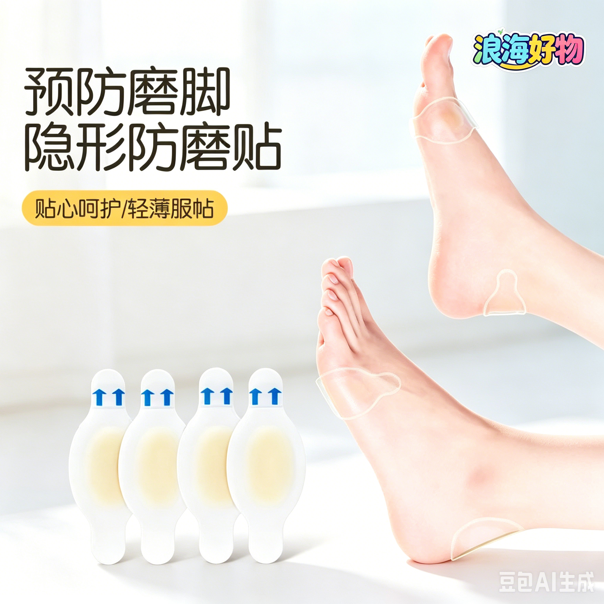 【下单立减50】隐形防磨脚贴脚趾贴防痛防水防掉后跟垫凝胶贴HQ