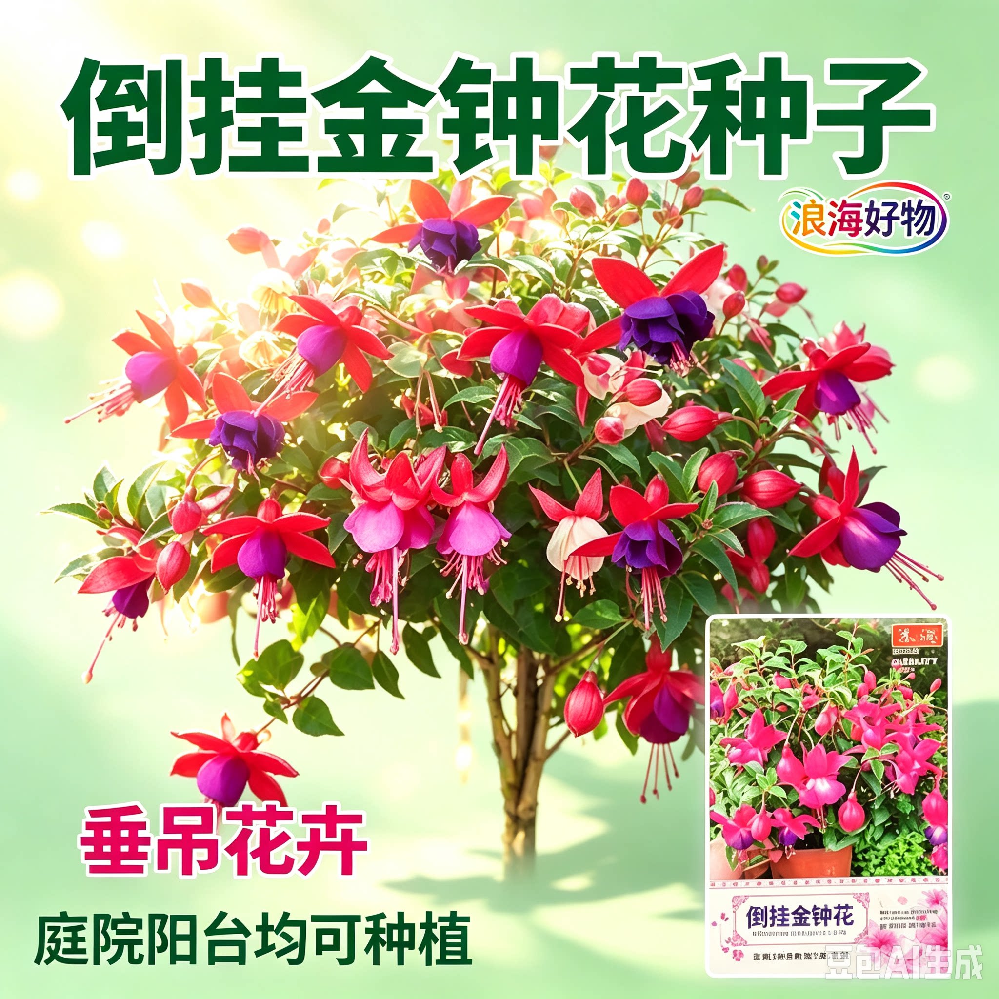 八月新种!混色倒挂金钟种球庭院阳台盆栽花卉南北可种植HQ
