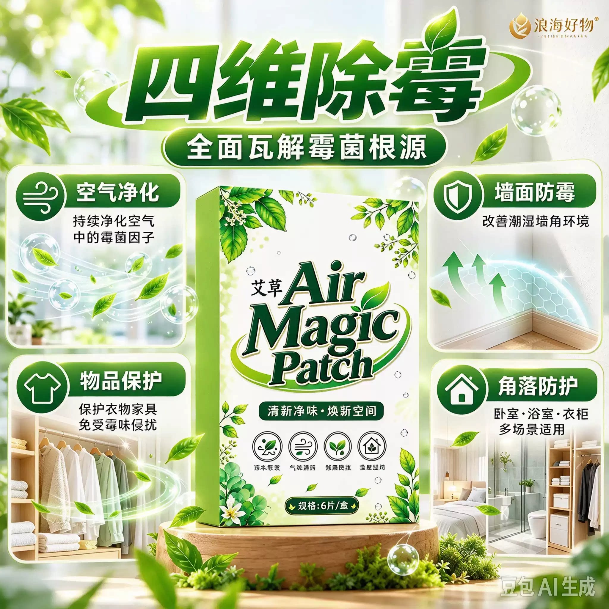 【下单立减50】草本天然植物除螨贴床上除螨包家用衣柜祛螨包贴RR