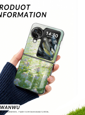 春天小折叠手提适用于oppofindn3flip手机壳mix带挂绳新款亚克力novaflip韩系小清新p50pocket2保护壳女生