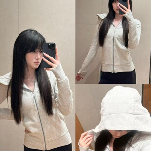 lulu同款卫衣scuba修身加绒款全拉链开衫瑜伽连帽休闲运动外套女