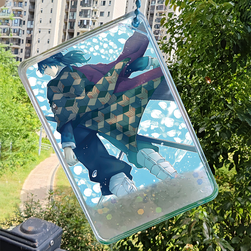 富冈义勇流沙麻将流麻挂件diy鬼灭之刃周边透明亚克力摆件潮玩