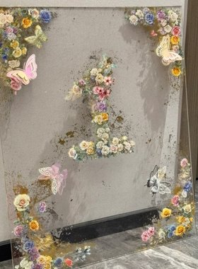 亚克力金箔画装饰摆件客