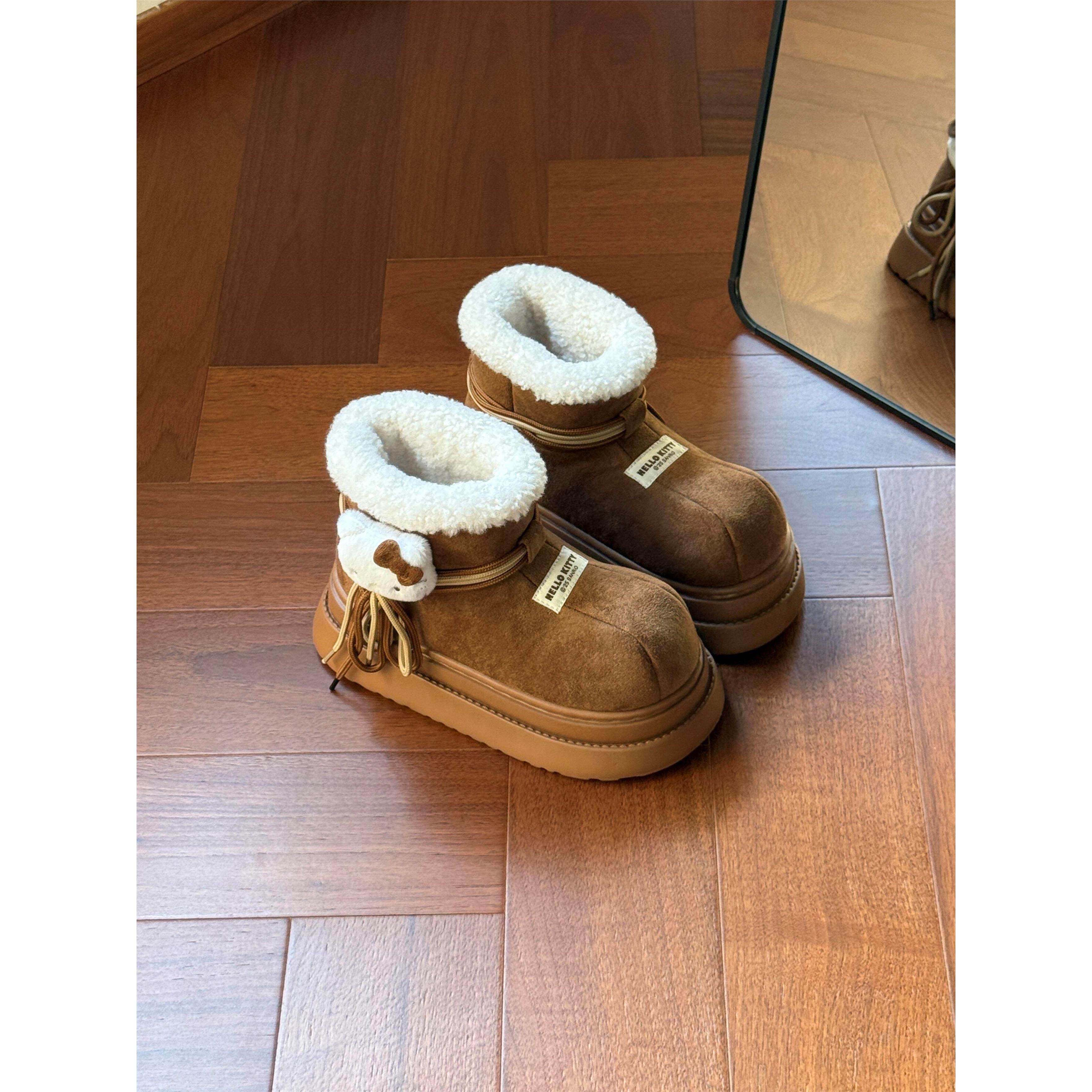 哈喽kt雪地靴厚底棉鞋冬季加绒保暖超好看增高棉靴防水防滑2026新,女鞋,时尚雪地靴,淘宝优惠券,粉丝福利购,淘宝优惠卷