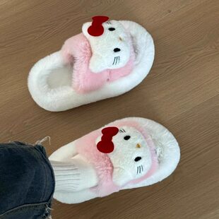 哈喽kitty拖鞋可爱毛绒拖鞋2026新款女学生宿舍居家防滑防臭保暖